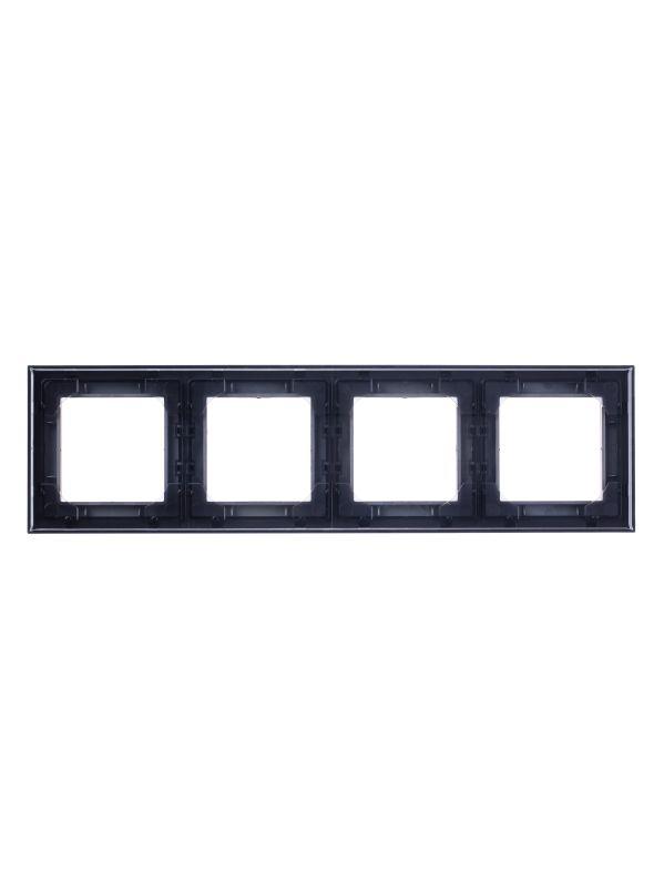 Рамка Levit 4п сталь/дым. черн. ABB 2CHH015040A6069