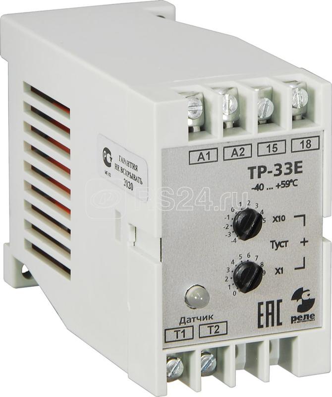 Реле температурное ТР-33Е в комплекте с датчиком ДТ кабель 2.5м -40...+59град.C 220В 50Гц режим ОХЛАЖДЕНИЕ гистерезис 4град.C макс. коммутируемый ток 10А 1з УХЛ4 Реле и Автоматика A8223-79683214