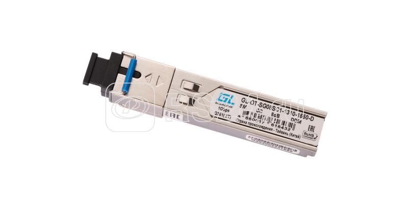 Модуль SFP WDM 1.25Гбит/с одно волокно SM SC Tx:1310/Rx:1550 нм DDM 8 дБ (до 3км) NIKOMAX GL-OT-SG08SC1-1310-1550-D