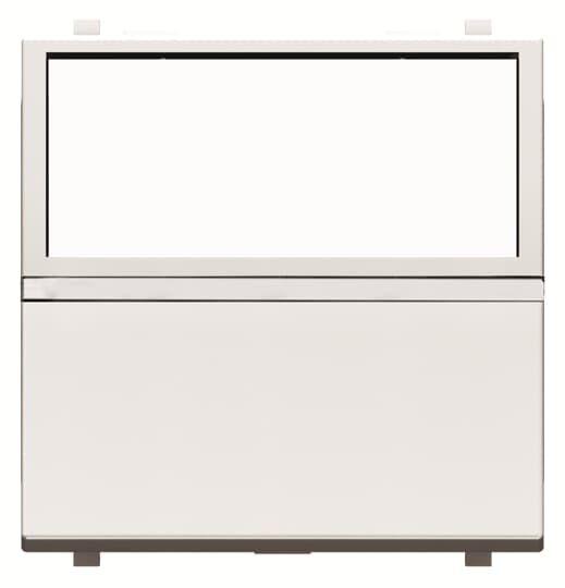 Механизм 1-клавишной кнопки с нормально-открытым контактом с клавишей с полем для надписи 2-модульный Zenit альп. бел. ABB 2CLA220480N1101