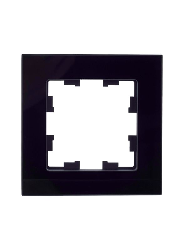 Рамка 1-м BRITE РУ-1-2-БрЧ стекло черн. IEK BR-M12-G-K02