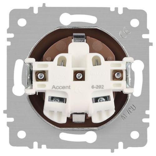 Розетка 1-м СП Accent 6-202-09 16А IP20 250В 2P+E Schuko титан Intro Б0063701