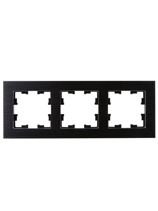 Рамка 3-м BRITE РУ-3-1-БрЧ металл черн. IEK BR-M32-M-K02