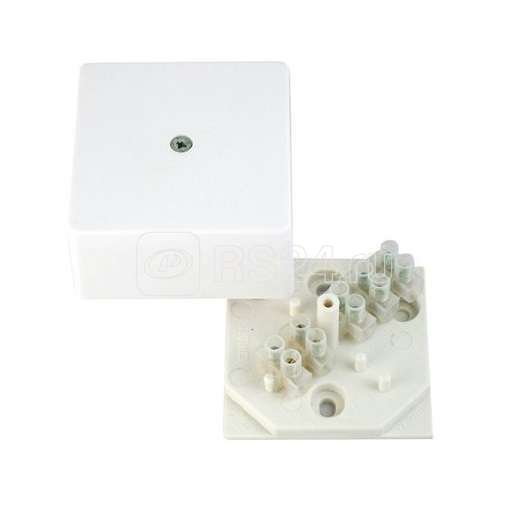 Коробка распределительная ОП 75х75х30мм с клемм. бел. HEGEL КРК2702