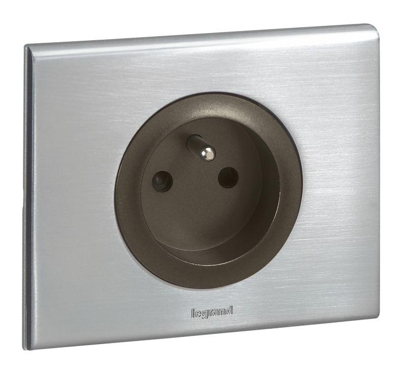 Накладка розетки 2К+З Celiane франц. станд. графит Leg 067912