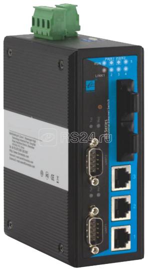 Коммутатор управляемый промышленный 3х10/100Base-T 2х100Base-FX SC до 20км 2хRS-232 -40+70С DC12-48В GIGALINK GL-SW-F206-07SC-RS232