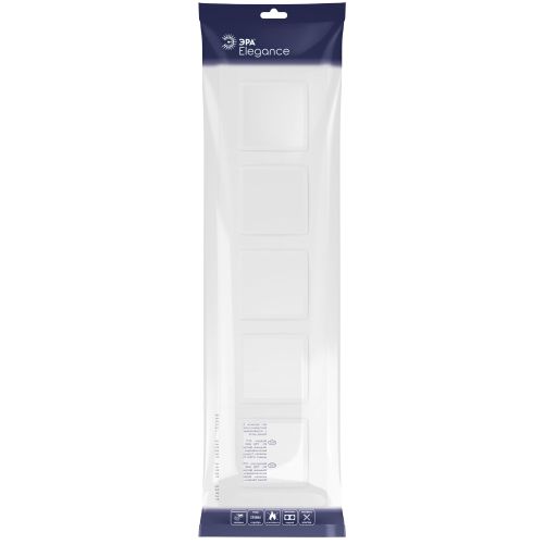 Рамка 5-м Elegance 14-5015-01М Classic для розеток и выключателей матов. бел. Эра Б0065830