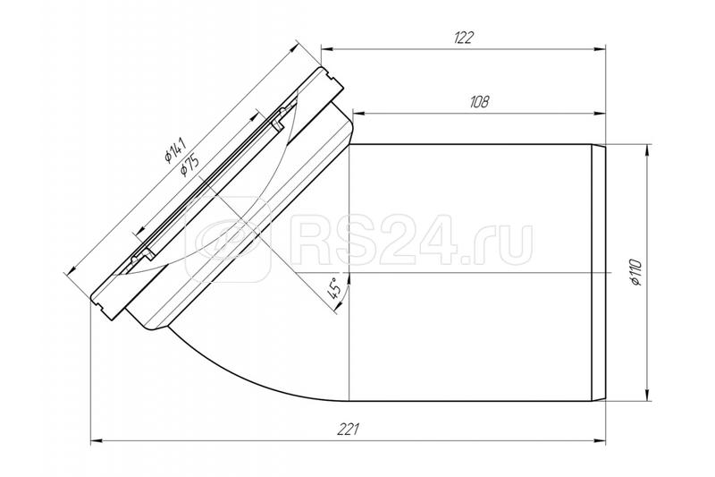 Труба фановая ВК 110х45 АНИ W4220 бел. RTP 11454