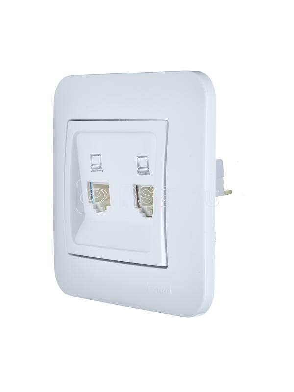 Розетка компьютерная 2-м СП ASTI IP20 RJ45 в сборе бел. LEZARD 7081-0202-141