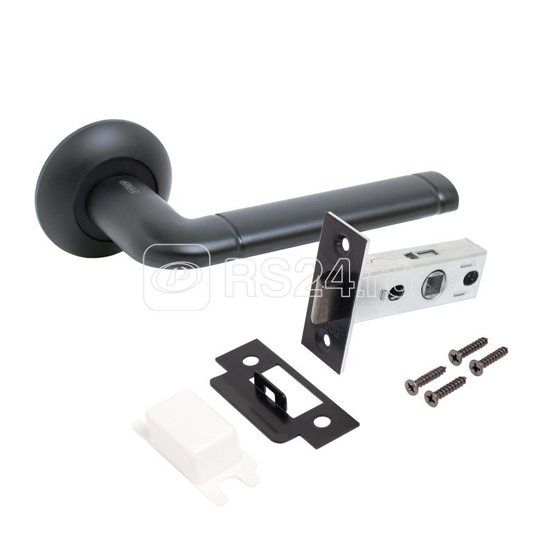 Комплект ручка и защелка АРТ "ПОЛО" BL+L45-8 BL (15150/S45) матов. черн. Аллюр 14 669
