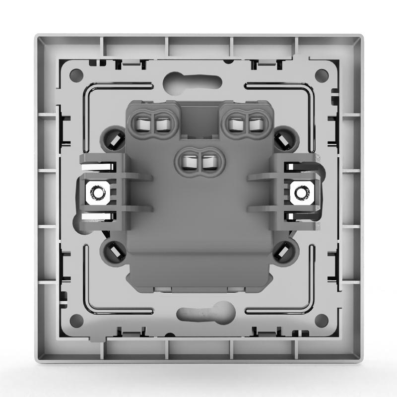 Выключатель 2-кл. СП Pixel 10А IP20 в сборе алюм. TOKOV ELECTRIC TKE-PX-V2F-C03