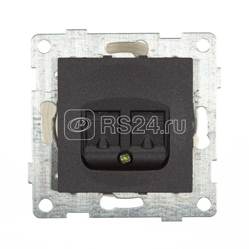 Розетка компьютерная 2-м СП Bravo RJ45 механизм графит GUSI С10К2-010