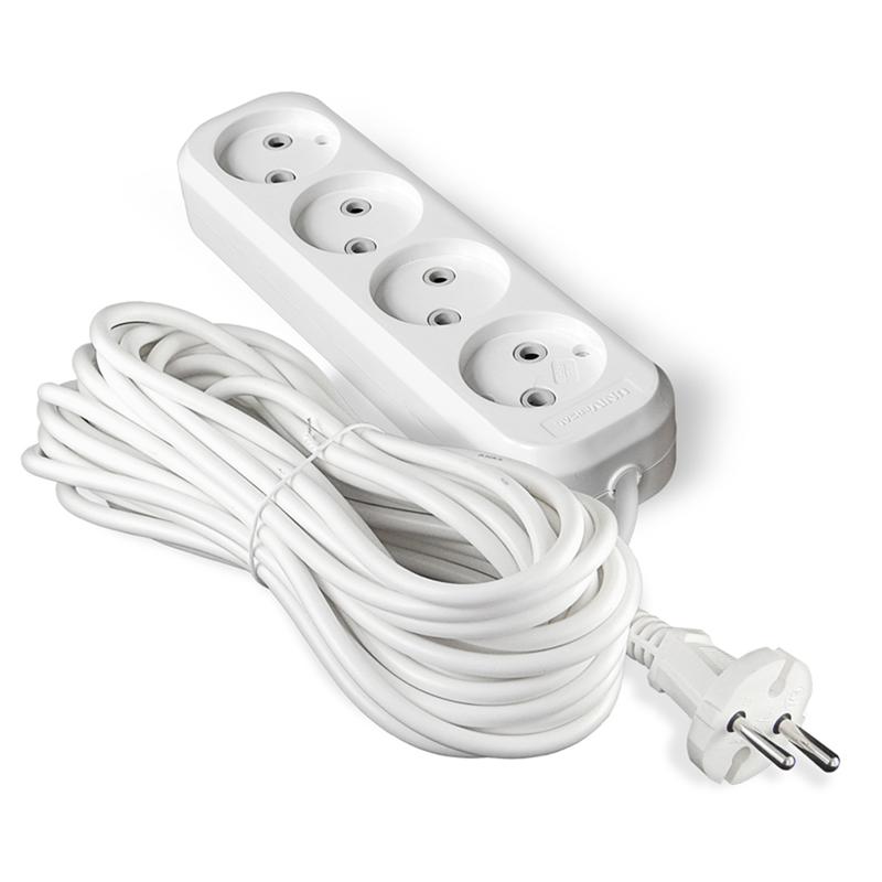 Удлинитель 4х10м без заземл. 10А IP20 У6-766М ПВС 2х1 UNIVersal 766М-10