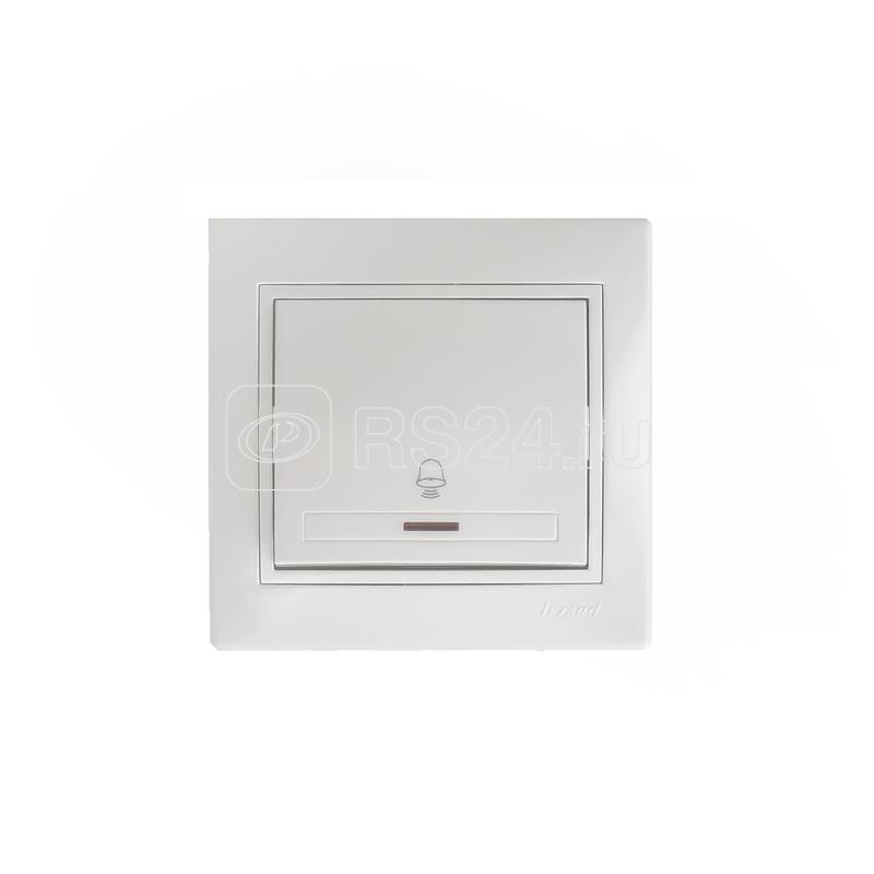 Кнопка звонка Mira с подсветкой бел. с бел. вставкой LEZARD 701-0202-108