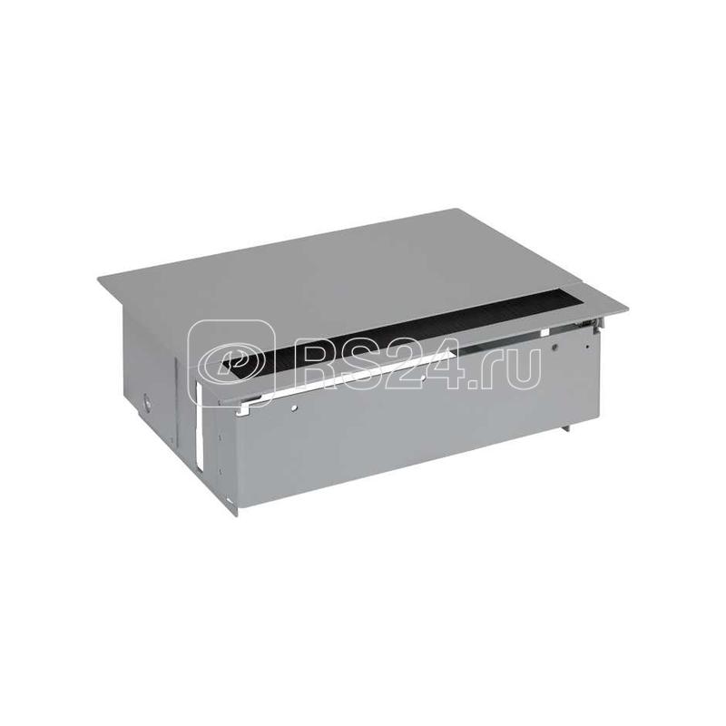 Блок розеточный врезной с крышкой ввод щетка 1х2P+E 3 пустых мод. алюм. Simon 400 44401000-133