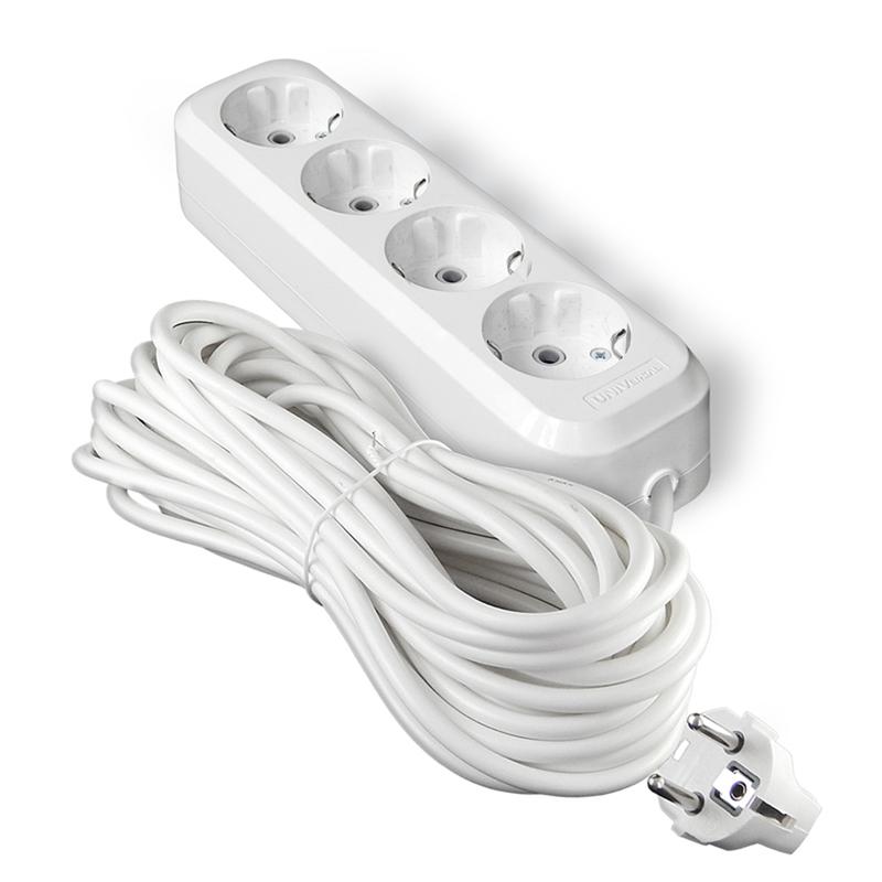Удлинитель 4х10м с заземл. 10А IP20 У10-555 ПВС 3х1 UNIVersal 555-10