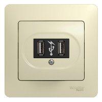 Розетка USB 1-м СП Glossa механизм беж. SchE GSL000232