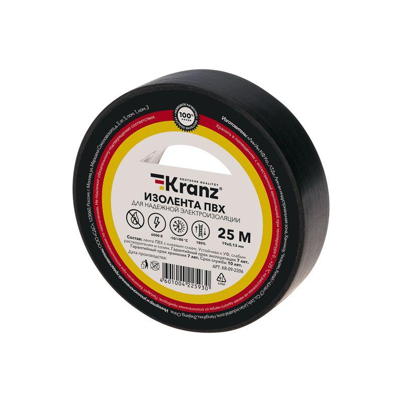 Изолента ПВХ 0.13х19мм 25м черн. Kranz KR-09-2206