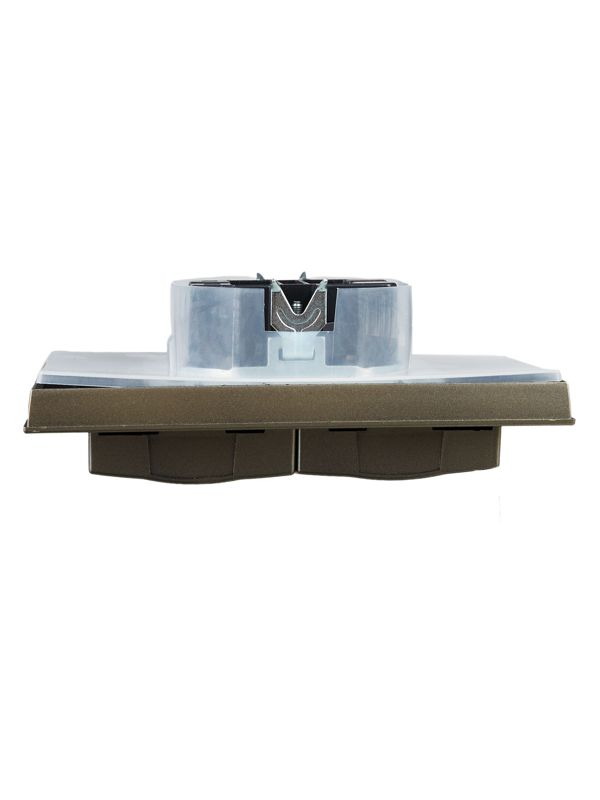 Розетка 2-м СП BRITE РСбш12-3-44-БрШ 16А в сборе IP44 с крышкой шампань IEK BR-R26-16-44-K37-F