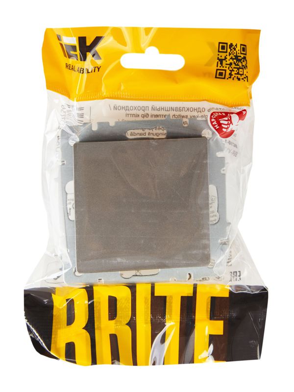 Выключатель проходной 1-кл. СП BRITE ВС10-1-6-БрС 10А механизм сталь IEK BR-V12-0-10-K46