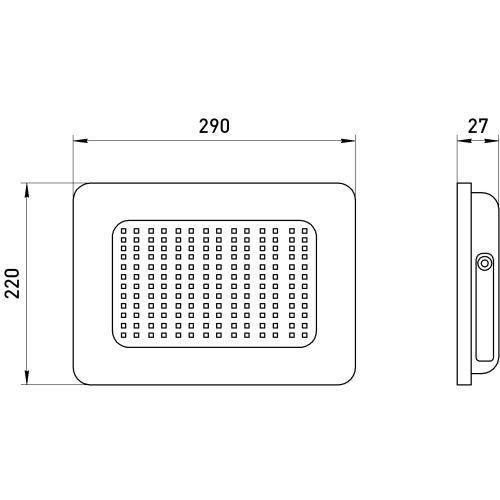 Прожектор светодиодный LPR-023-0-65K-150 150Вт 6500К 12000лм IP65 280х253х41 уличный Эра Б0052027