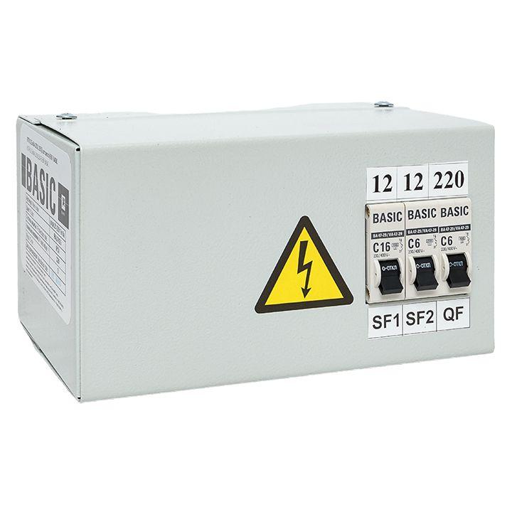Ящик с понижающим трансформатором ЯТП 0.25 220/12В (3 авт. выкл.) Basic EKF yatp0.25-220/12v-3a