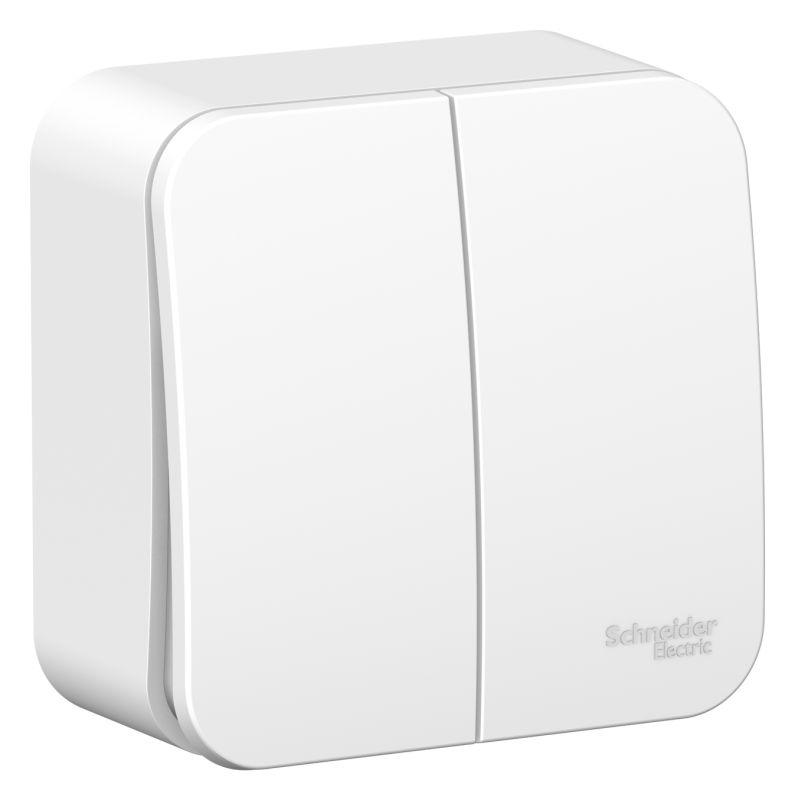 Выключатель 2-кл. ОП Blanca 6А IP20 (сх. 5) 250В с изолир. пластиной бел. SE BLNVA065011
