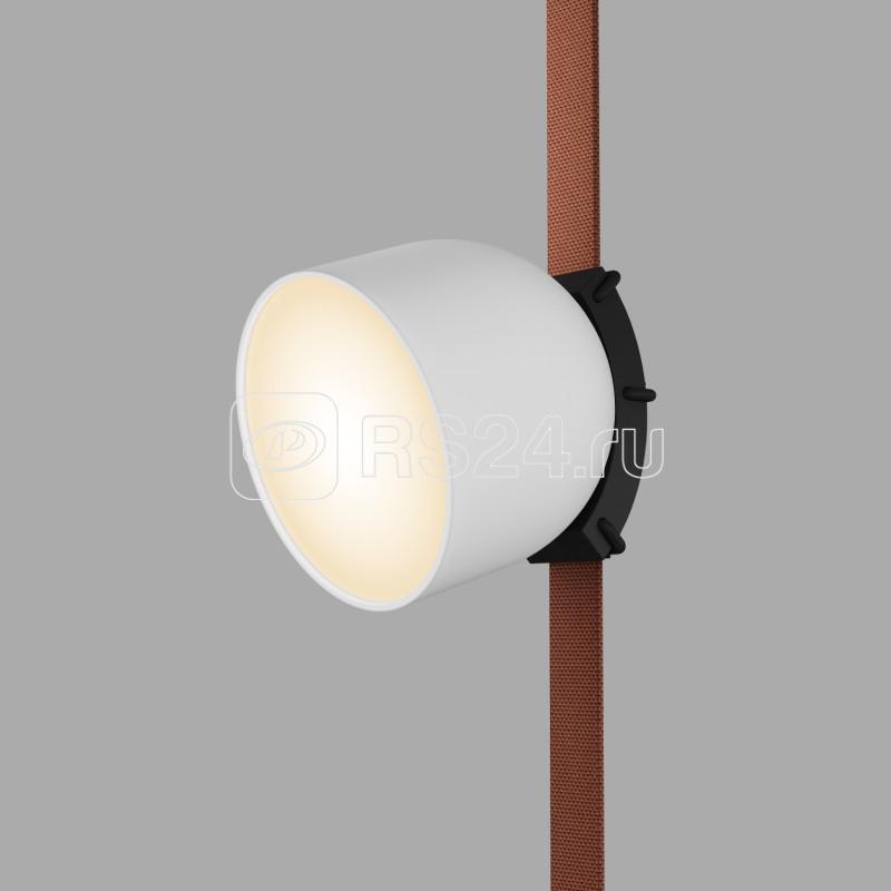 Светильник для трека-ремня Belty Spot 12Вт 3000К IP20 48В DC 100х107мм RA90 120град. поворотн. со светодиодом алюм. бел. с черн. DENKIRS 760230