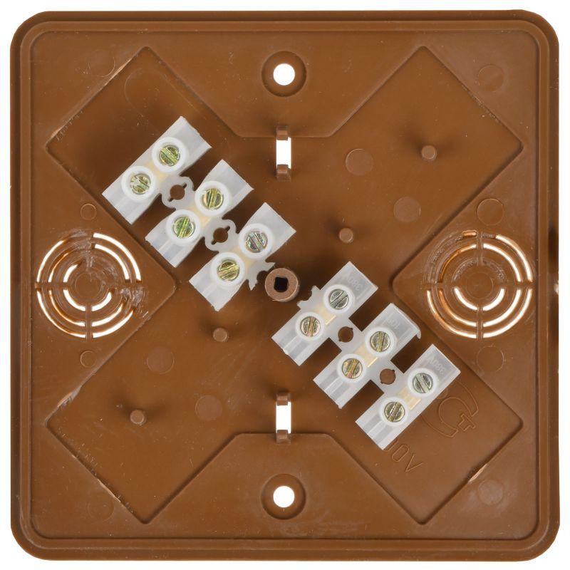 Коробка распаячная ОП 100х100х44 IP20 КМ41222-05 (6 клем. 6кв.мм) дуб IEK UKO10-100-100-044-K24