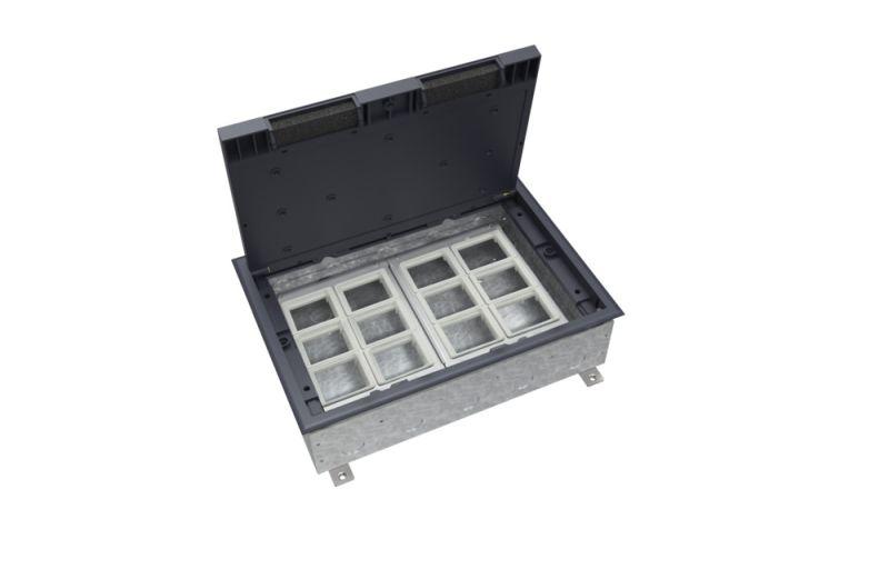 Люк MultiDesk MDK10 на 24мод. IP40 с монтажной коробкой для бетонных полов SE MDK10224
