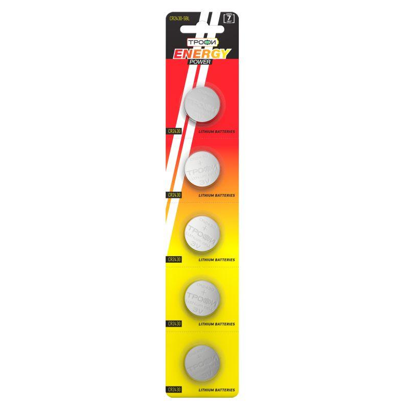 Элемент питания литиевый CR2430-5BL (блист.5шт) Трофи C0034061