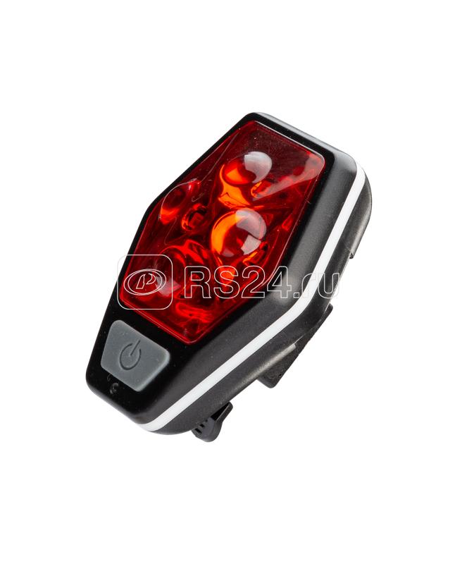 Фонарь велосипедный задний 4REDLED 2xAAA корпус ABS-пластик держатель-крепление зажим на корпусе КОСМОС KOC401B
