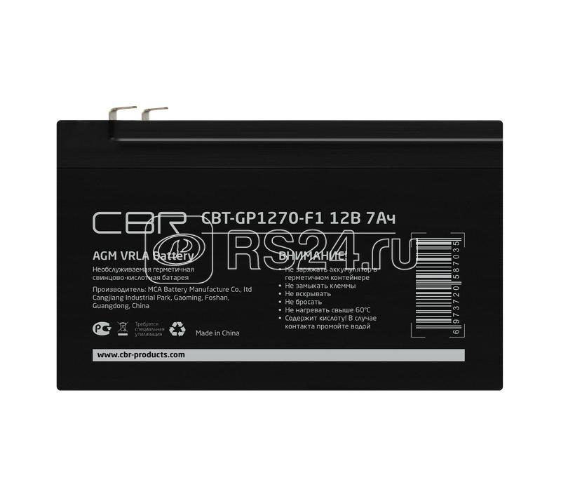 Батарея аккумуляторная VRLA CBT-GP1270-F1 12В 7А.ч клеммы F1 CBR 1794757
