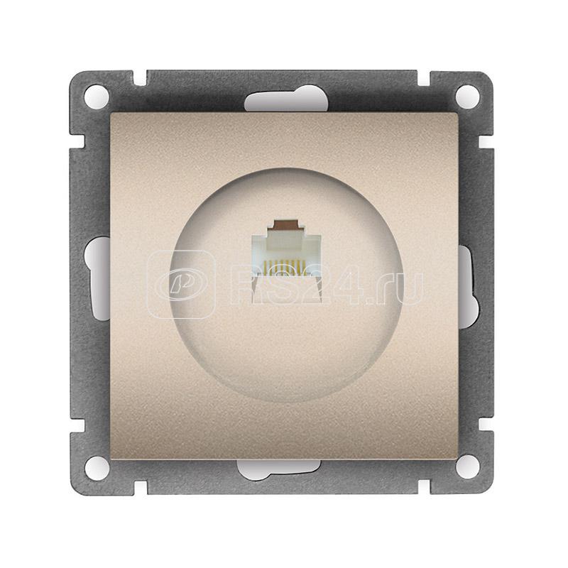 Розетка компьютерная 1-м СП Афина RJ45 кат.5E механизм шампань Universal A0051-Br