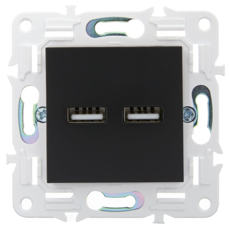 Розетка USB A+A 3.1А SKANDY SK-R15Bl черн. IEK SK-U21-D31-K02