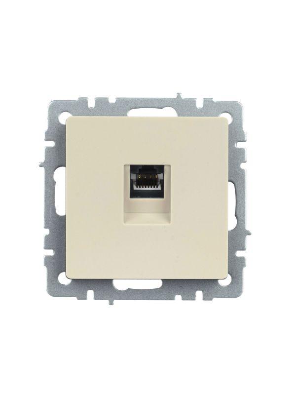 Розетка компьютерная СП RJ45 кат.5E BRITE РК10-БрКр механизм беж. IEK BR-K10-1-K10