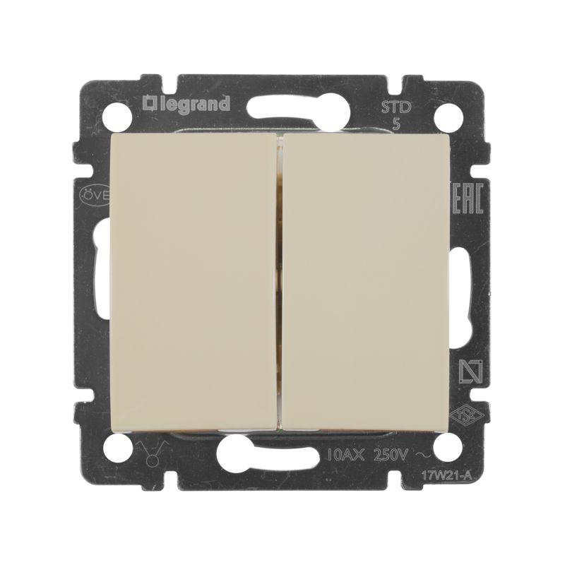 Выключатель 2-кл. СП Valena 10А IP31 250В механизм сл. кость IEK 774305