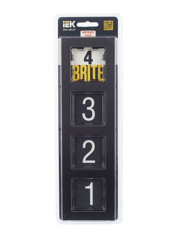 Рамка 4-м BRITE РУ-4-1-БрЧ металл черн. IEK BR-M42-M-K02