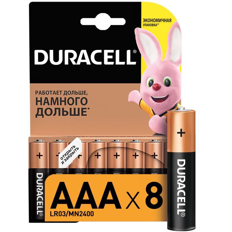 Элемент питания алкалиновый AAA/LR03 LR03-8BL Basic (блист.8шт) Duracell C0033441