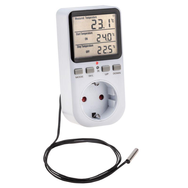 Терморегулятор в розетку 16А-01 бел. Rexant 51-0800