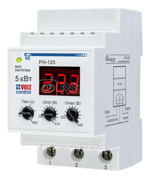 Реле напряжения РН-125 25А 220В для защиты техники во всей квартире НовАтек-Электро 3425600125