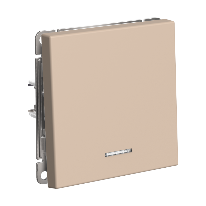 Выключатель кнопочный 1-кл. ArtGallery 10А с подсветкой механизм песочн. SE GAL001216