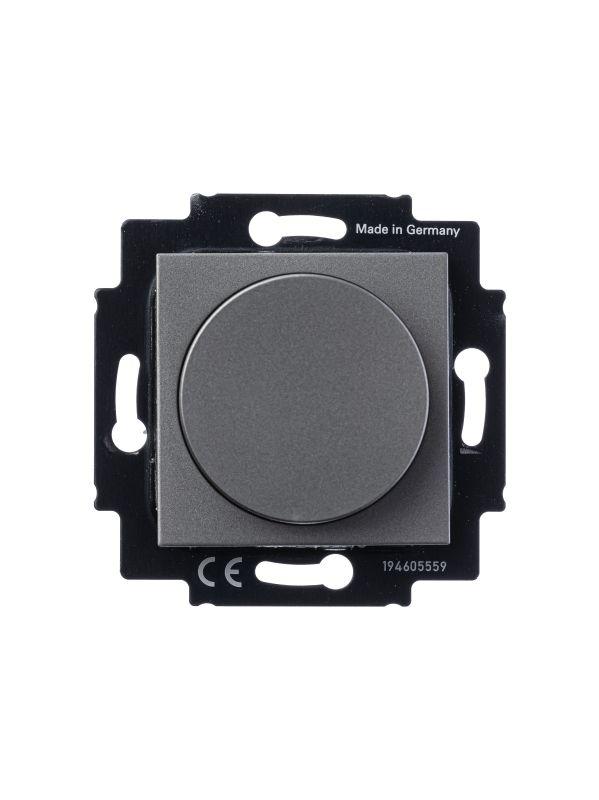 Светорегулятор Levit поворотно-нажимной 60-600Вт R сталь/дым. черн. ABB 2CHH942247A6069