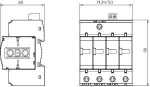 Устройство защиты от импульсных перенапр. УЗИП для силовых сетей 4 пол. (Класс II) 280В V20-C 4+FS-280 OBO 5094734