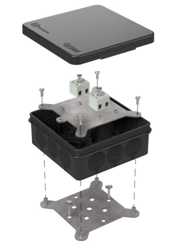 Коробка огнестойкая ОП 100х100х40мм Е15-Е120 двухкомпонентн. Промрукав 60-0303-9005-FR2.5-4