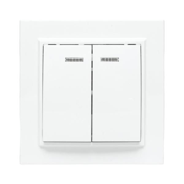 Выключатель 2-кл. СП Минск 10А IP20 с индикатором бел. Basic EKF ERV10-123-10