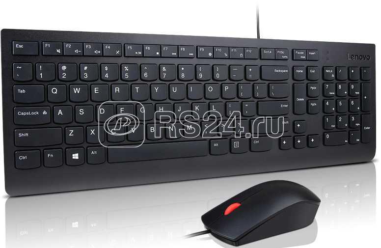 Комплект клавиатура+мышь Wired Combo Essential клавиатура черн. мышь черн. USB slim 4X30L79912 LENOVO 1003725