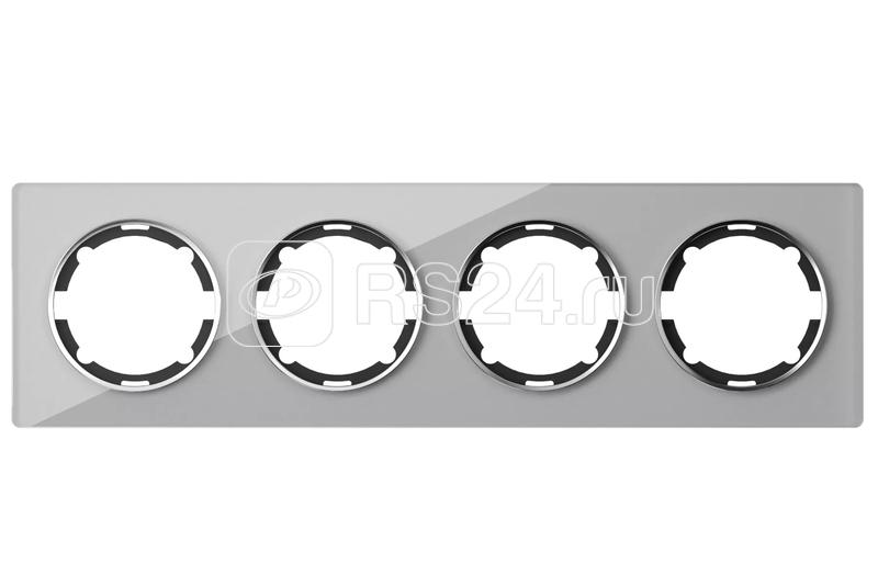 Рамка 4-м Garda горизонт стеклянная сер. 2E52401302 OneKeyElectro 2234937