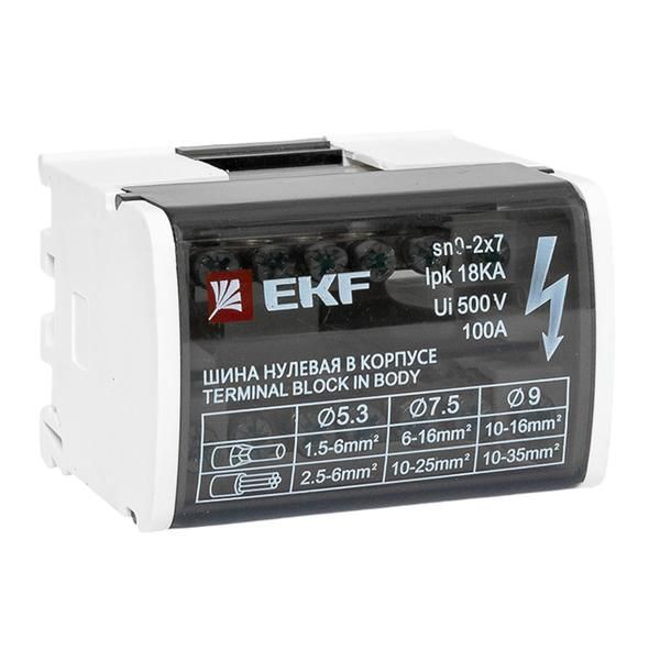 Шина нулевая в корпусе 2х7 EKF sn0-2x7