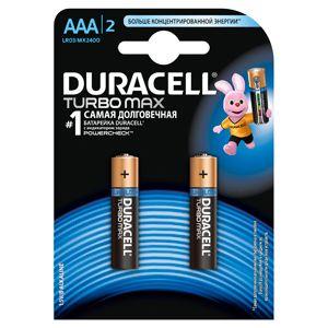 Элемент питания алкалиновый AAA/LR03/MX2400 Turbo Max BP-2 (блист.2шт) Duracell Б0014053